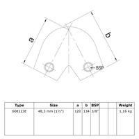 Doos Variabel kniestuk 40° - 70°-E / 48,3 mm (12 stuks)